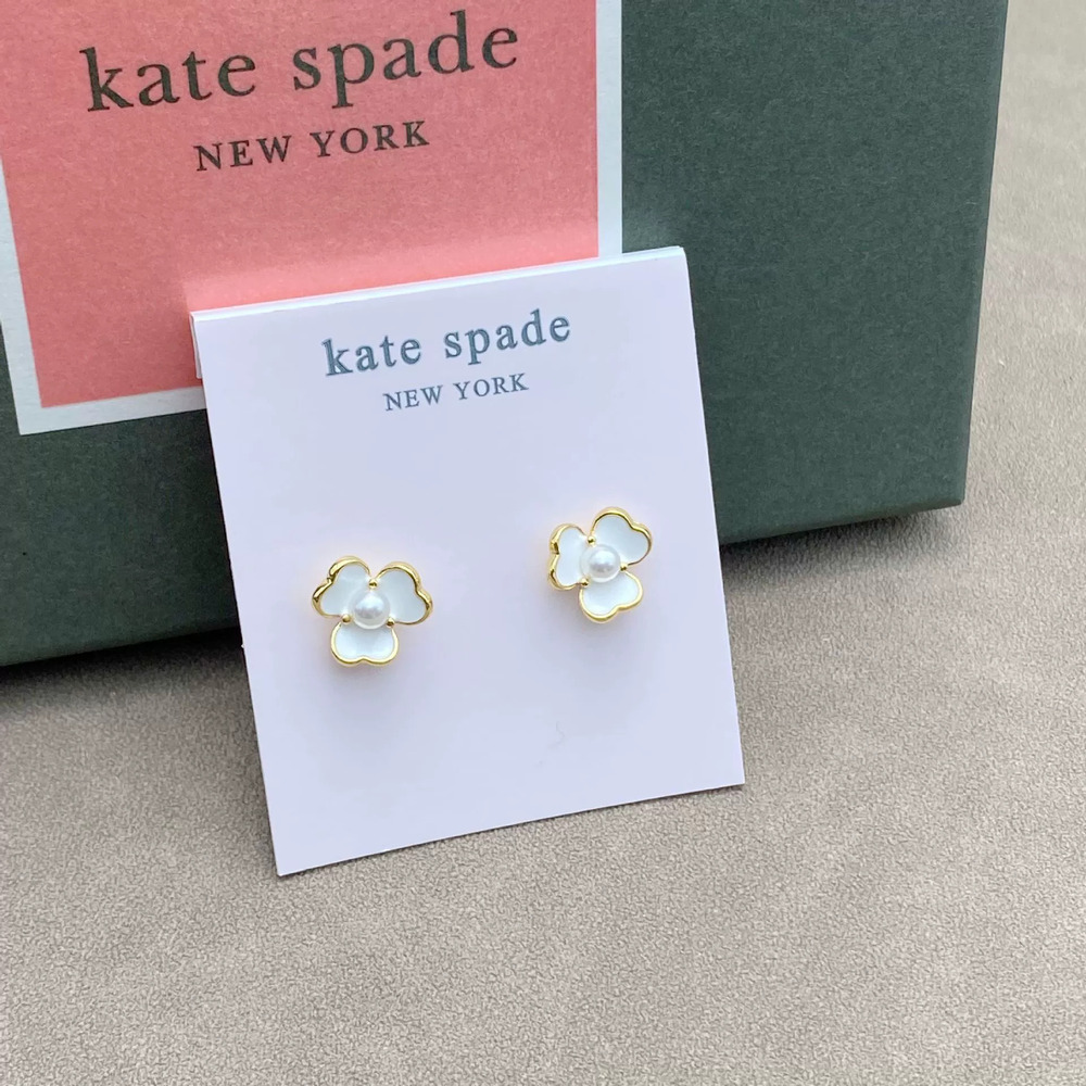 kate spade Cream White Camellia Pearl Earrings Vintage